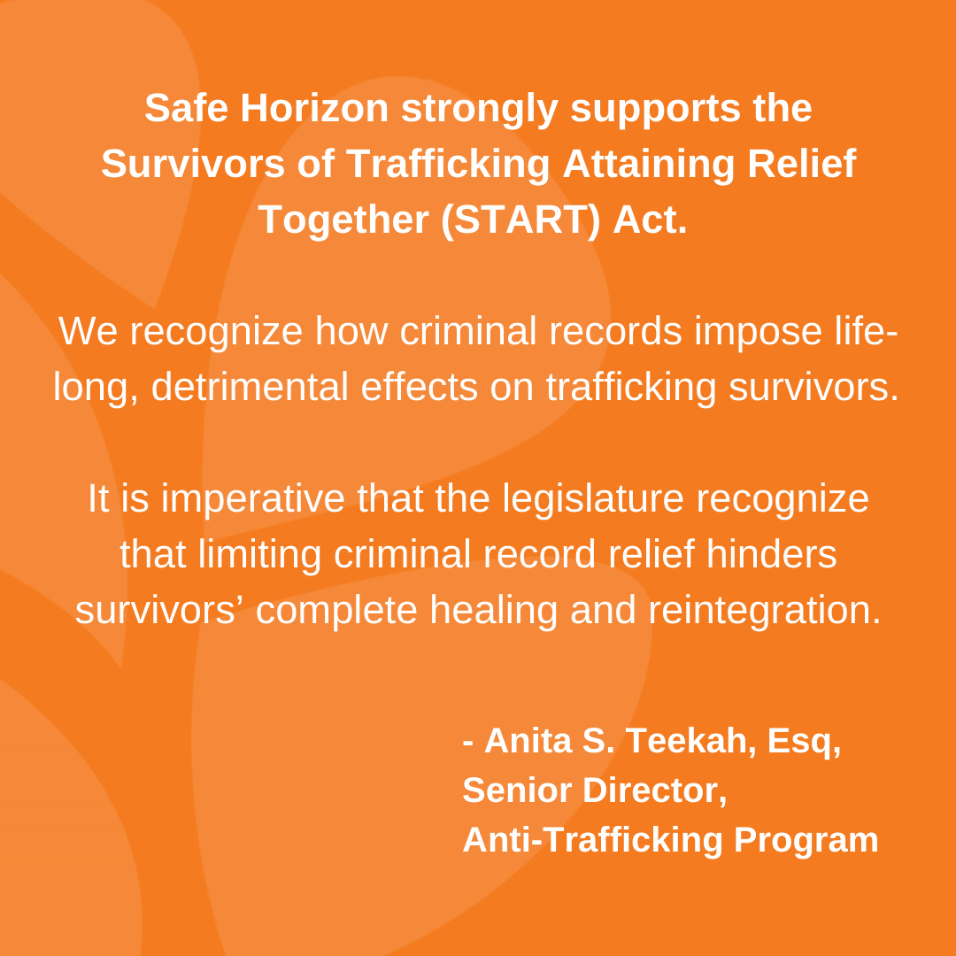 Safe Horizon Safe Horizon Supports Start Act To Help Human Trafficking Victims 3847